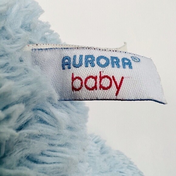 Aurora Baby Light Blue Polar Bear Plush Shaggy Floppy Ribbed Feet Stuffed Animal - Picture 13 of 16